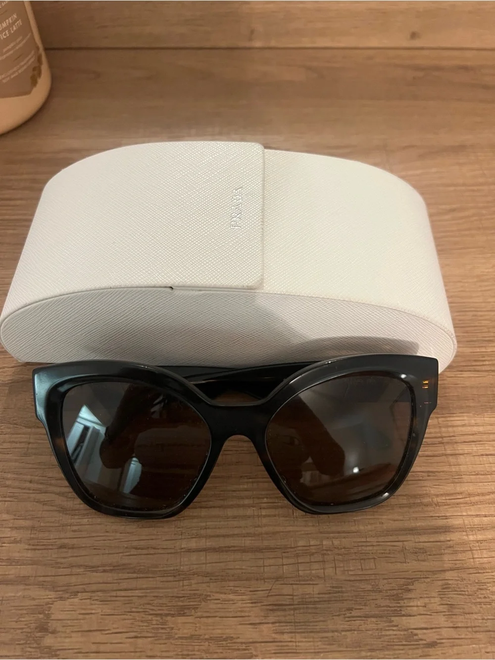 Prada Black & Brown Oversized Square Sunglasses